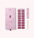 Pink Gellac 027 Cat Eye Flamenco Red gel nail stickers with sheet, nail file and cuticle stick.