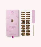 Pink Gellac 028 Lavish Leopard manicure gel nail stickers with sheet and box.