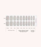 Pink Gellac 030 Confetti Crush gel nail stickers size guide with measurements per nail.