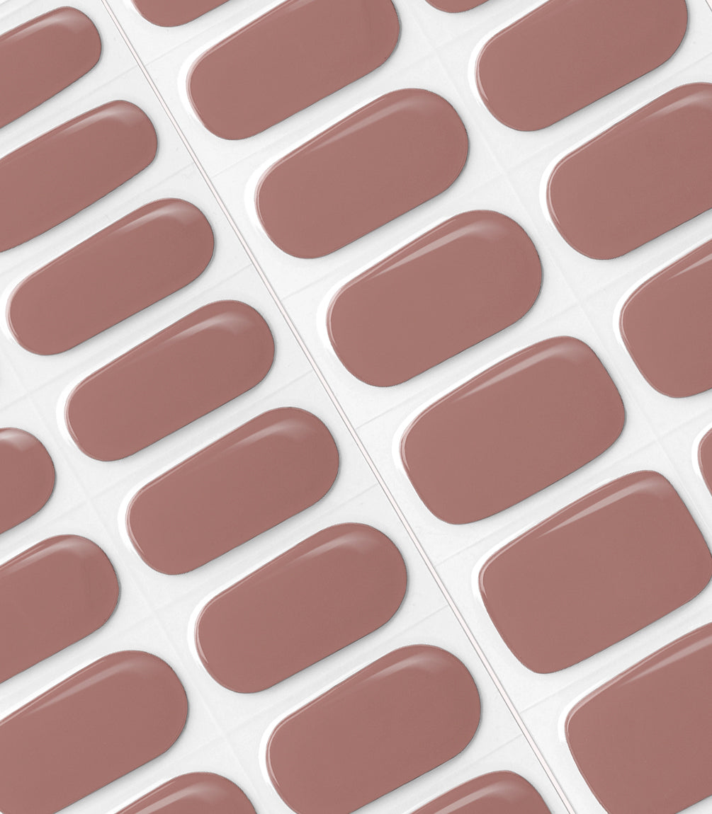 Close-up of the Pink Gellac 033 Earthy Brown gel nail sticker sheet.