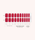 Pink Gellac 036 Sparkling Cherry gel nail stickers size guide with measurements per nail.