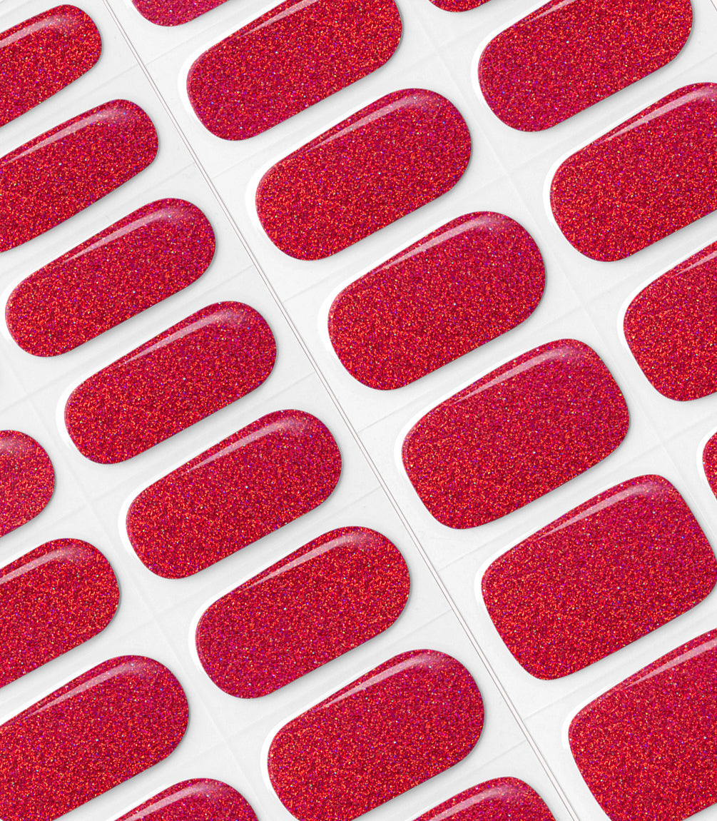Close-up of the Pink Gellac 036 Sparkling Cherry gel nail sticker sheet.