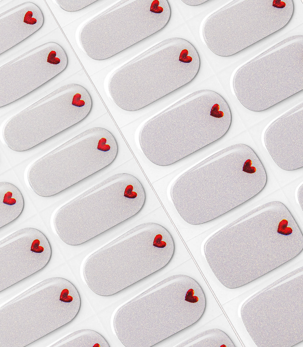 Close-up of the Pink Gellac 037 Loving Hearts gel nail sticker sheet.