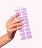 Hand wearing Pink Gellac 038 Soft Lavender gel nail stickers.
