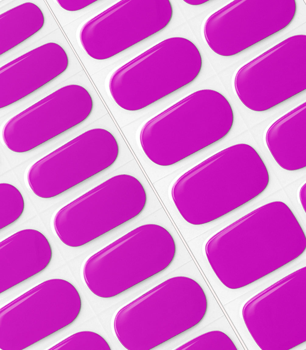 Close-up of the Pink Gellac 042 Vivid Violet gel nail sticker sheet.