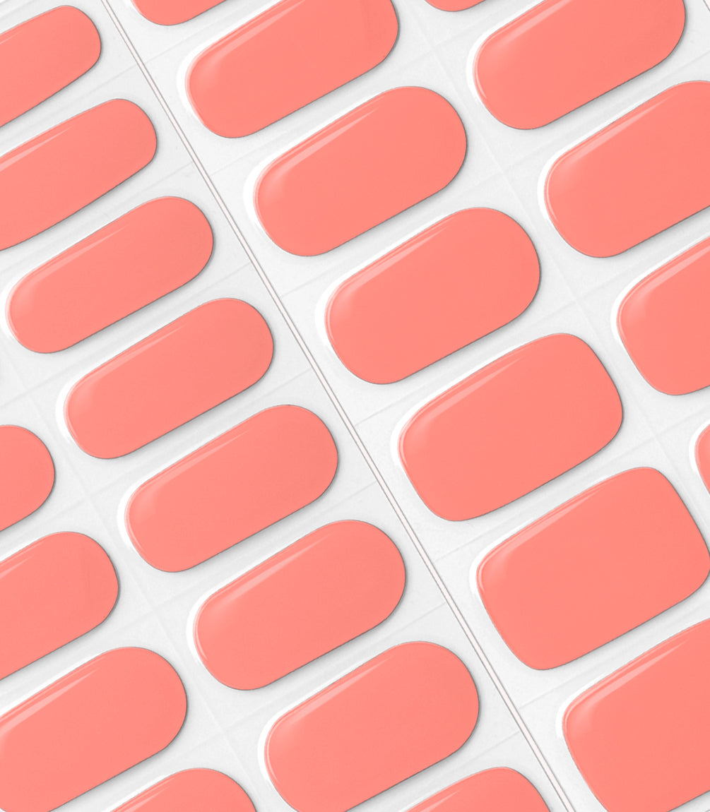 Close-up of the Pink Gellac 043 Soft Apricot gel nail sticker sheet.