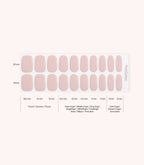 Set of pink nail stickers in different sizes from 16.5 mm to 8 mm, sorted by finger.