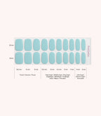 Pink Gellac 046 Aquatic Mint gel nail stickers size guide with measurements per nail.