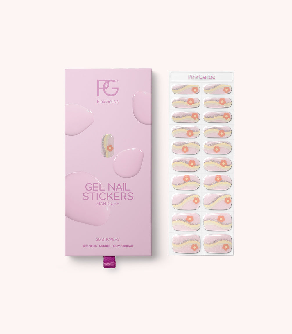 Pink Gellac 049 Blooming Meadows gel nail stickers in their box.