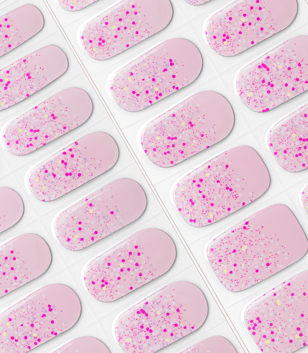 Close-up of the Pink Gellac 051 Blissful Bouquet gel nail sticker sheet.