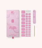 Pink Gellac Hibiscus Pink pedicure gel nail stickers with sheet, nail file and cuticle stick.