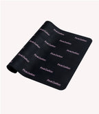 Black silicone mat with white text "Pink Gellac" in repeating pattern.