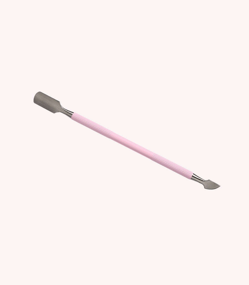 Pink Gellac Cuticle Pusher in use.