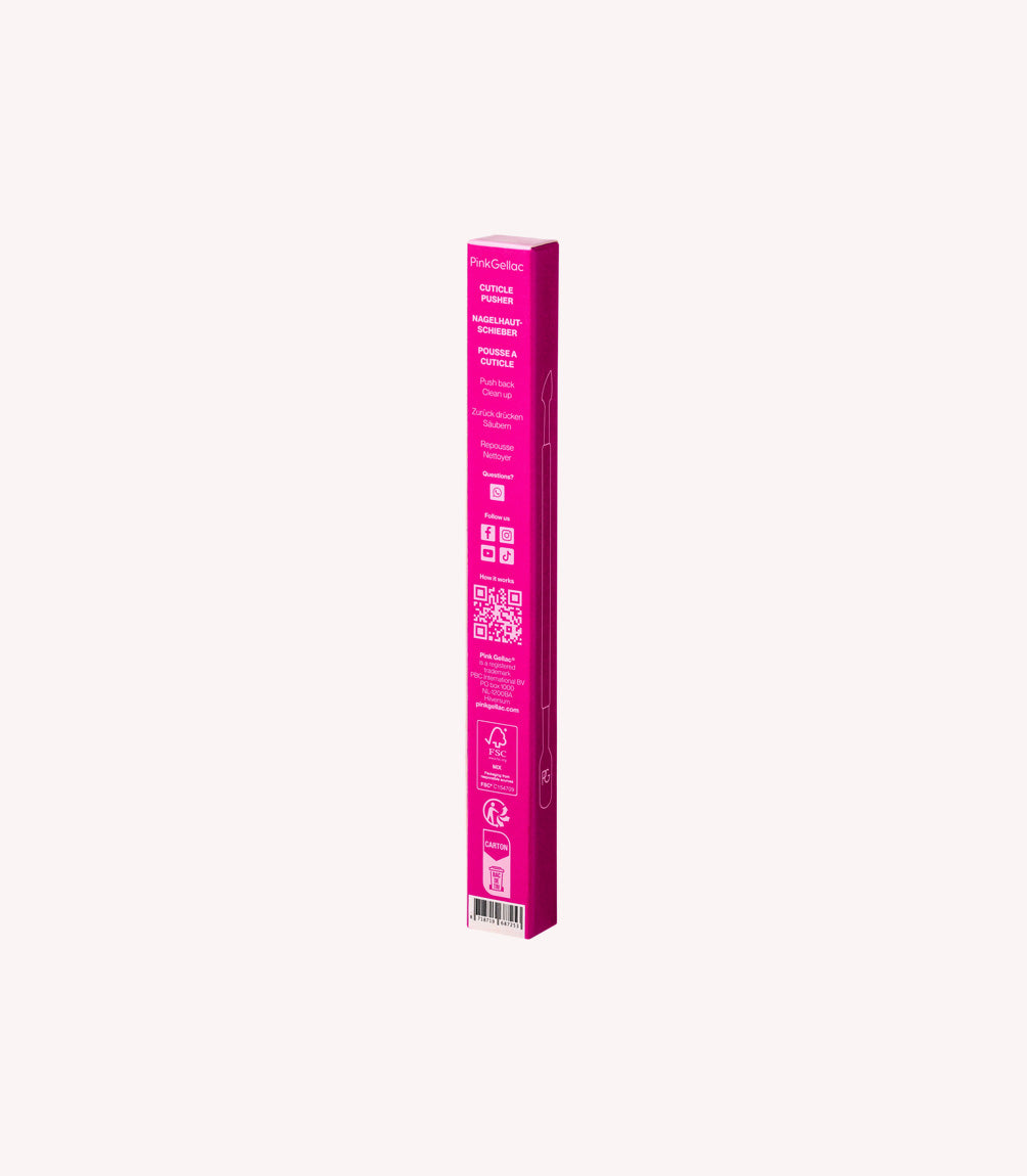 Pink Gellac Cuticle Pusher packaging.