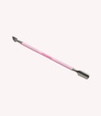 Pink Gellac stainless steel double-ended cuticle pusher.