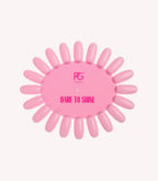 Pink nail palette with the text "DARE TO SHINE" and the logo of PinkGellac.