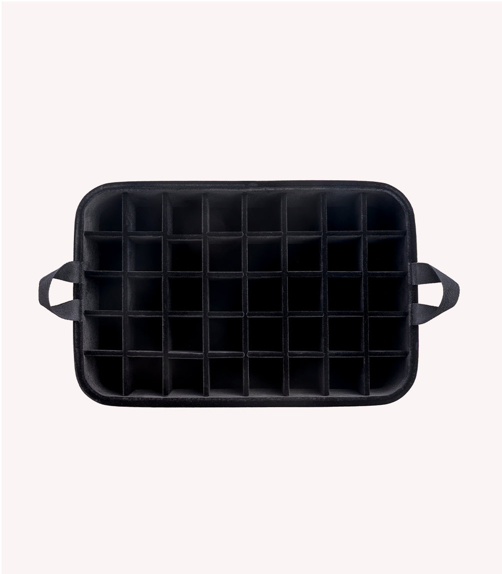 Pink Gellac Premium Storage Case Organiser filled with gel polish bottles.