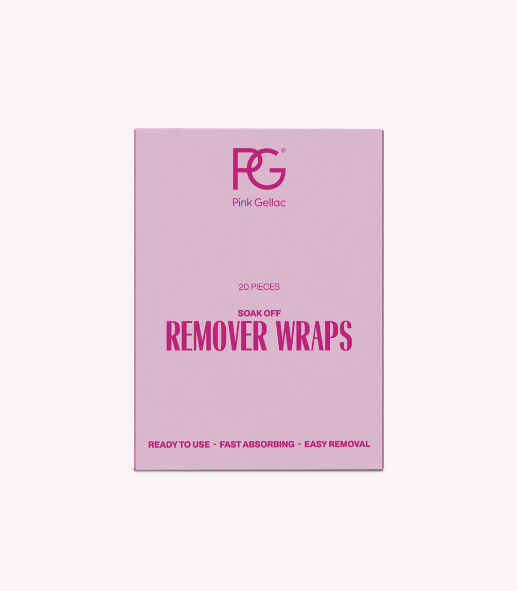 Pink Gellac Remover Wraps bottle.