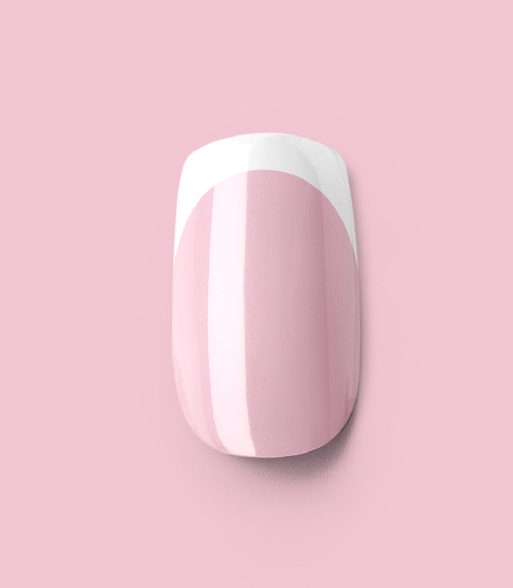 Close-up of a Pink Gellac 2001 Classic French press-on nail.