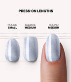 Pink Gellac 2004 Cat Eye Aquatic Jewel press-on nails length and shape guide.