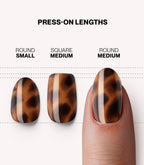Pink Gellac 2007 Tortoise Touch press-on nails length and shape guide.