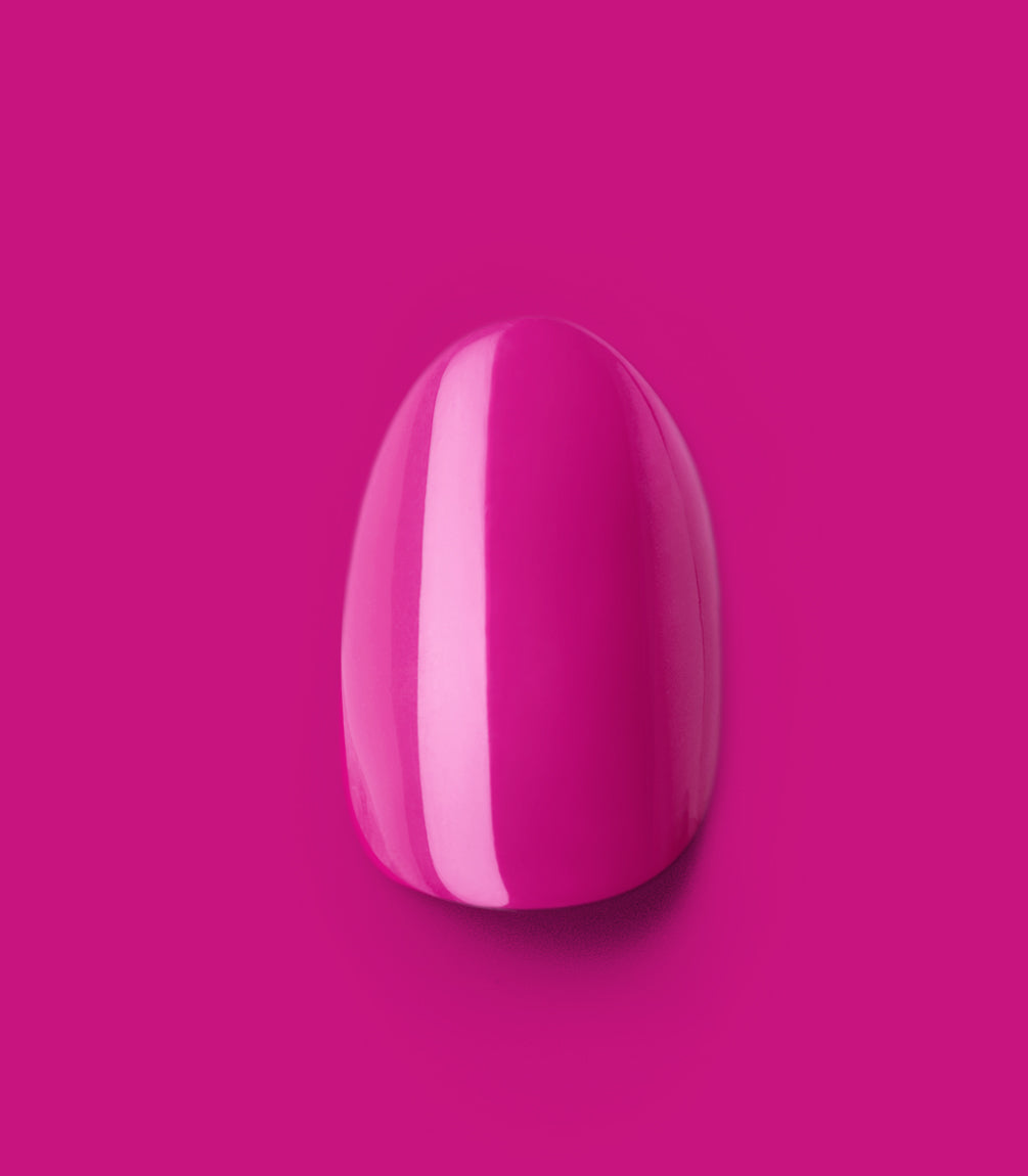 Close-up of a Pink Gellac 368 Intense Plum press-on nail.