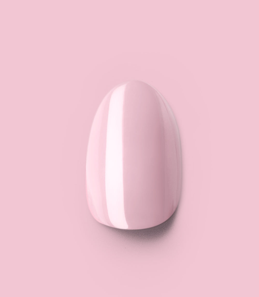 Close-up of a Pink Gellac 388 Rosewater Pink press-on nail.