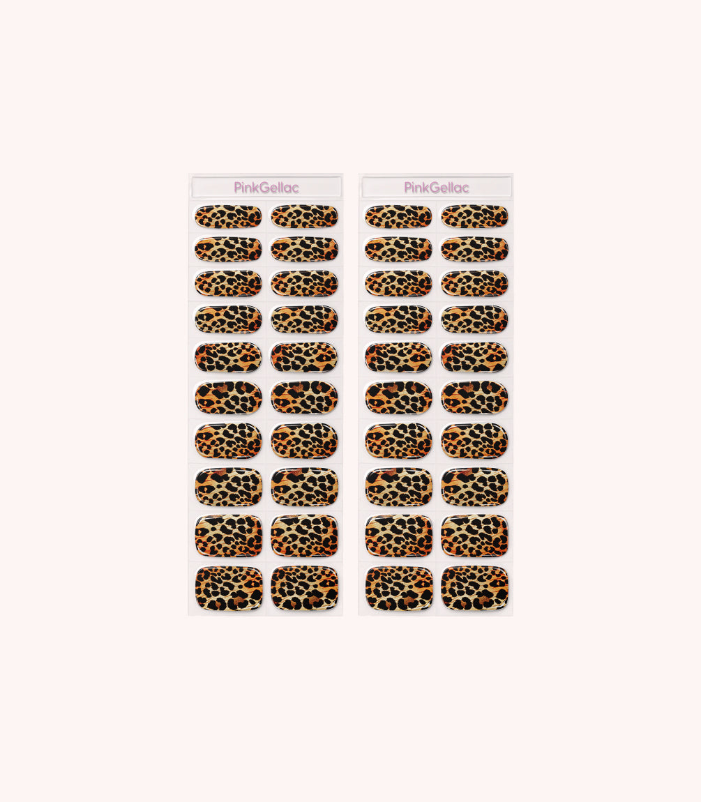 Two Pink Gellac Value Pack 028 Lavish Leopard gel nail sticker sheets.