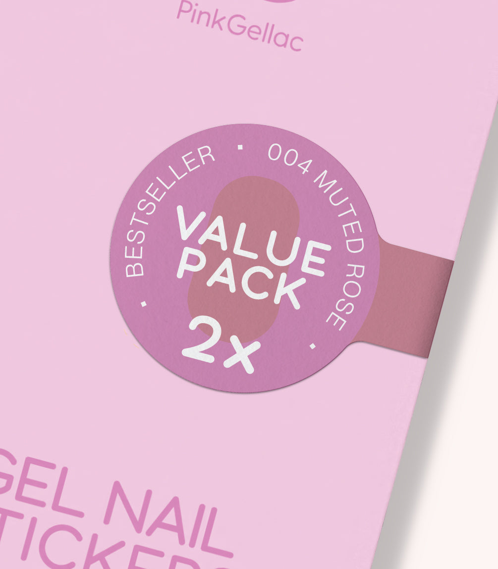 Two Pink Gellac Value Pack 004 Muted Rose gel nail sticker sheets.