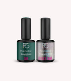 Pink Gellac Holographic Glitter effect coat set with two gel polish bottles.