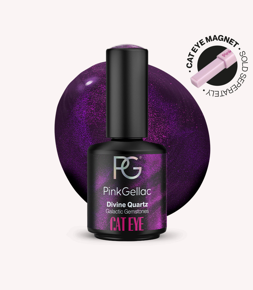 Pink Gellac Cat Eye Divine Quartz gel polish bottle.