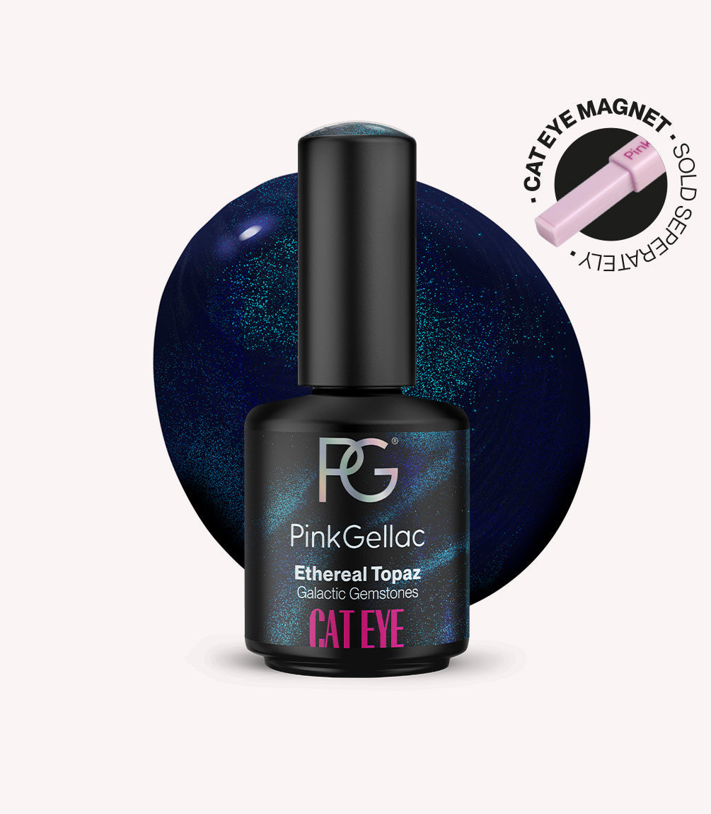 Pink Gellac Cat Eye Ethereal Topaz gel polish bottle.