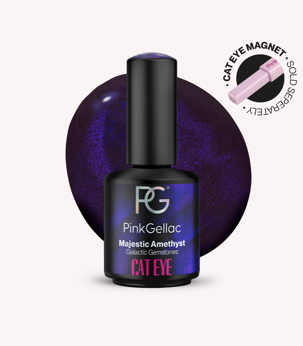 Pink Gellac Cat Eye Majestic Amethyst gel polish bottle.
