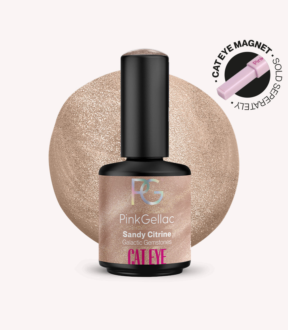 Pink Gellac Cat Eye Sandy Citrine gel polish bottle.