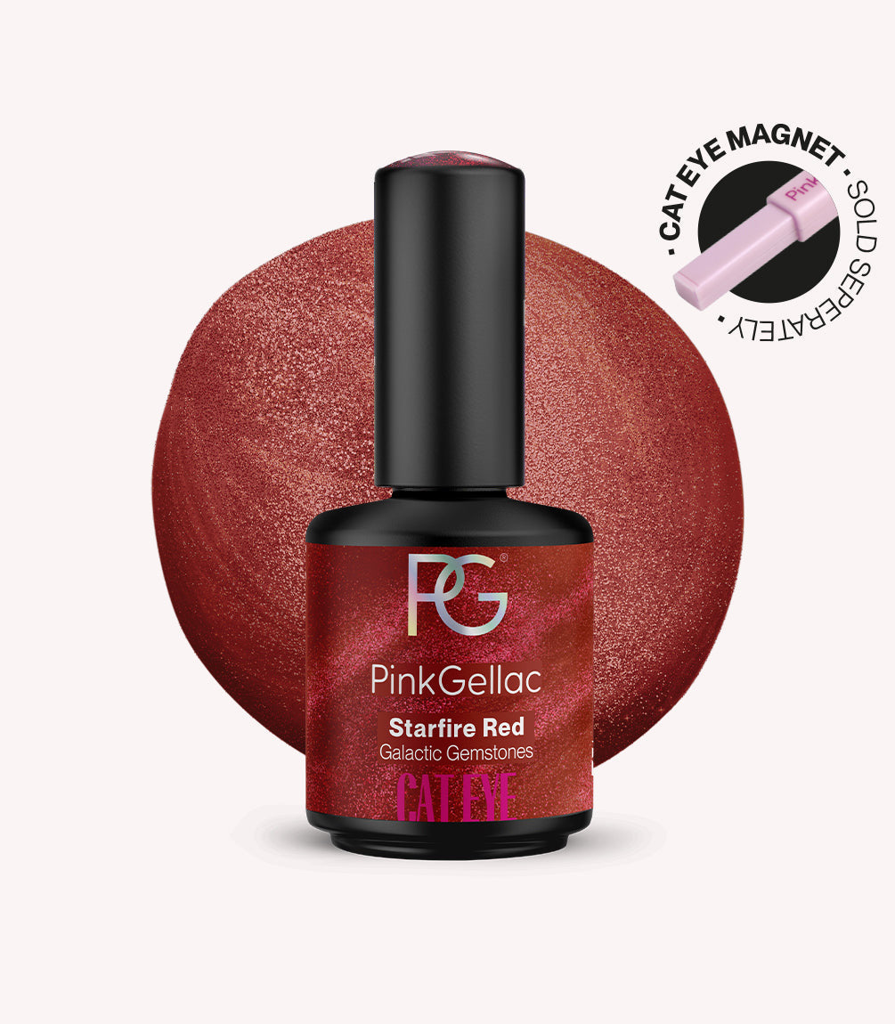 Pink Gellac Cat Eye Starfire Red gel polish bottle.