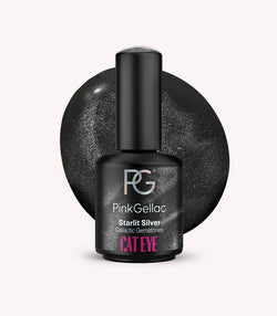 Pink Gellac Cat Eye Starlit Silver gel polish bottle.