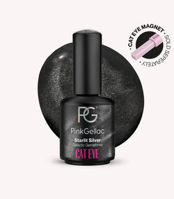 Pink Gellac Cat Eye Starlit Silver gel polish bottle.