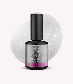 Pink Gellac Effect Coat Silver Glitter gel polish bottle.