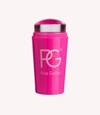Pink stamp for nail art with the Pink Gellac logo on it.