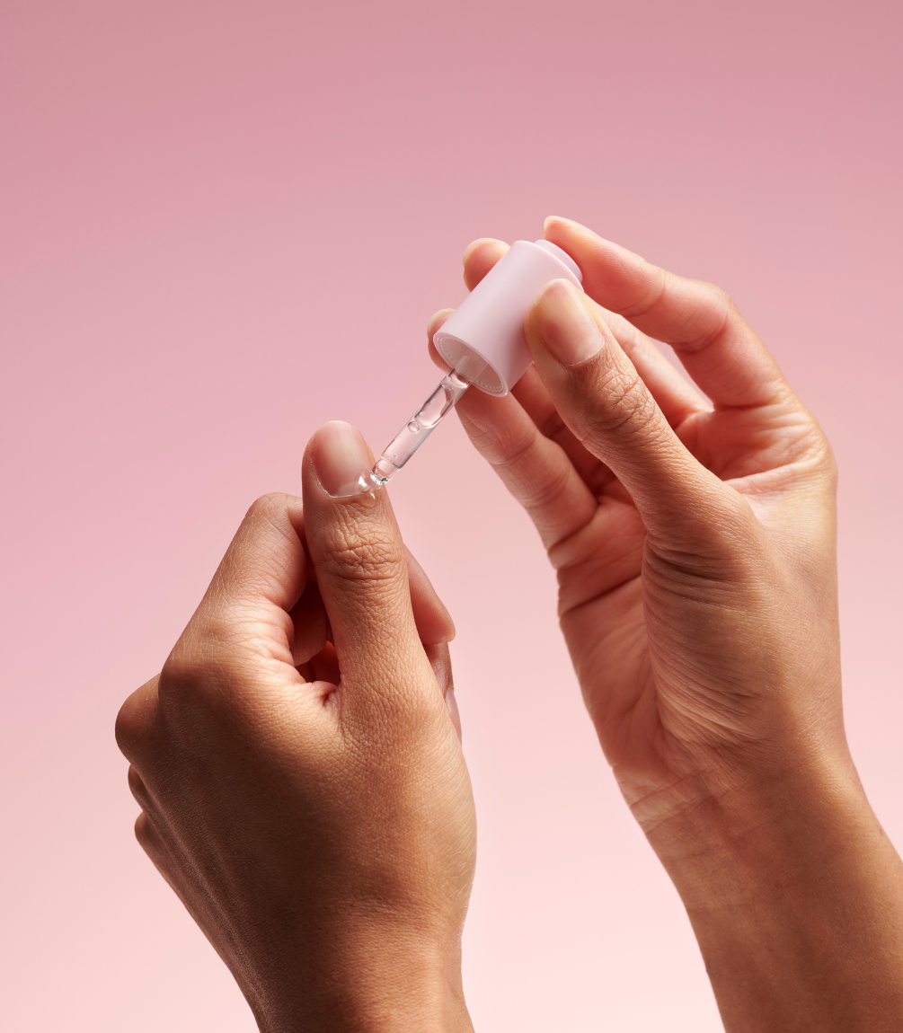 Close-up of Pink Gellac Cuticle Softener.