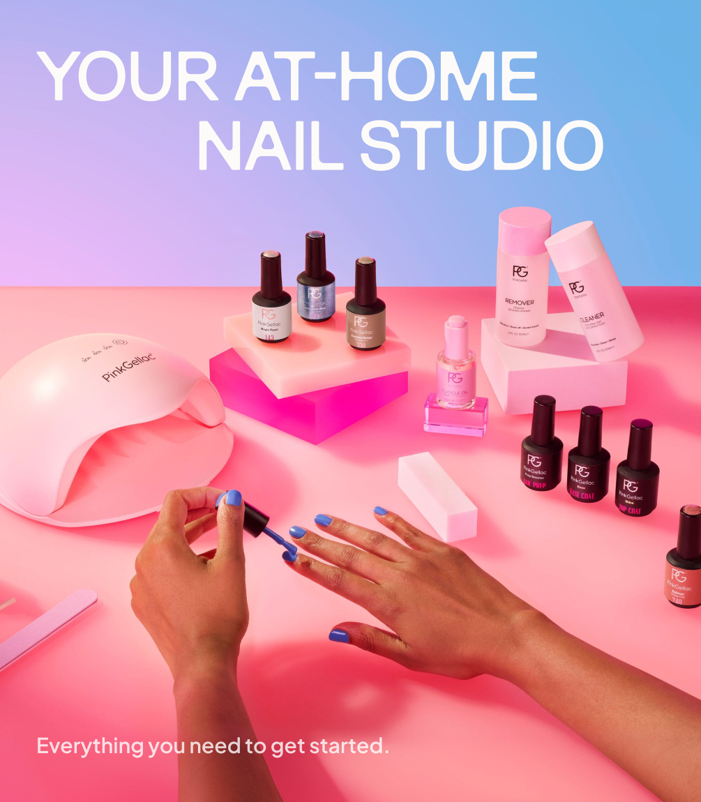 Votre manucure à la maison : lampe LED Pink Gellac, vernis semi-permanents et soins des ongles, tout ce qu'il vous faut pour commencer.