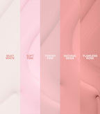 Swatches of the shades in the Pink Gellac Build it Base collection set.