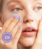Manicured nails wearing the Pink Gellac Moonlit Blue effect coat gel polish.