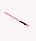 Pink and black fan brush with the print "Pink Gellac Fan Brush".