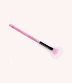 Pink fan brush with plastic cover and the inscription "Pink Gellac Fan Brush".