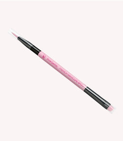 Pink manicure brush with black tips for French manicure.