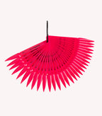A fan of bright pink, pointed nail stickers labeled "#pinkgellac" and numbered, attached to a black ring.