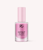 Pink bottle with nail treatment, brand "PG" and text "Instant Glow Nail Treatment".