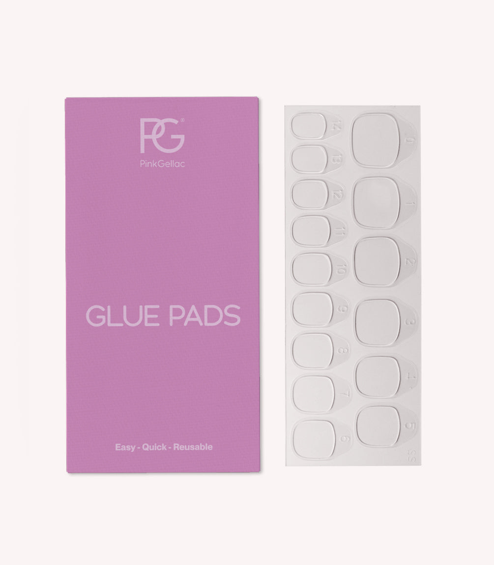 Pink Gellac Glue Pads for press-on nails.