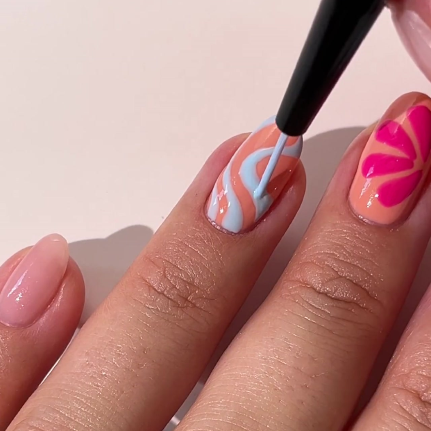 Step 7: Blue Swirls